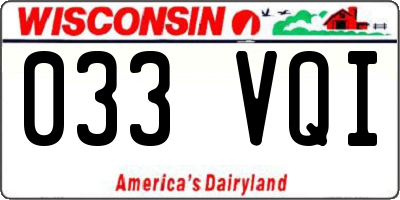 WI license plate 033VQI