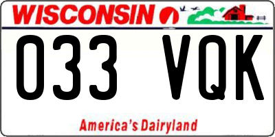 WI license plate 033VQK