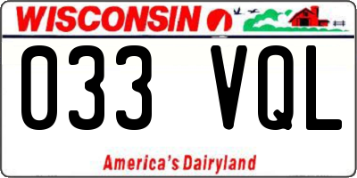 WI license plate 033VQL