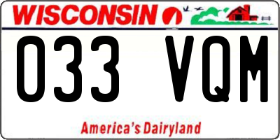 WI license plate 033VQM