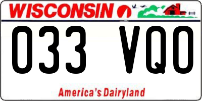 WI license plate 033VQO