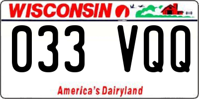 WI license plate 033VQQ