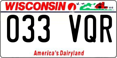 WI license plate 033VQR