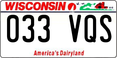 WI license plate 033VQS