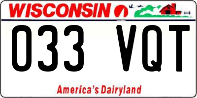 WI license plate 033VQT