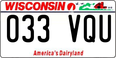 WI license plate 033VQU