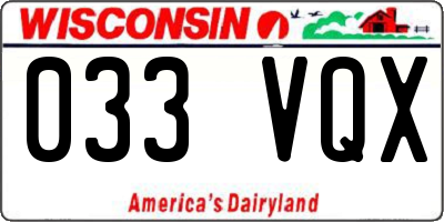 WI license plate 033VQX