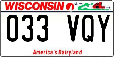 WI license plate 033VQY