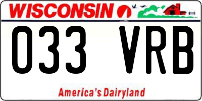 WI license plate 033VRB