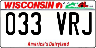 WI license plate 033VRJ