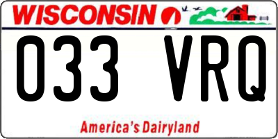 WI license plate 033VRQ