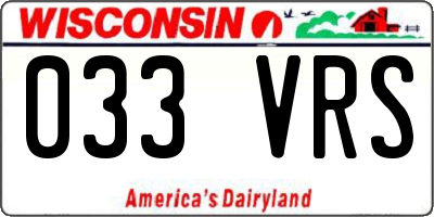 WI license plate 033VRS