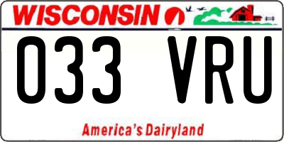 WI license plate 033VRU