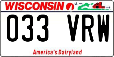 WI license plate 033VRW
