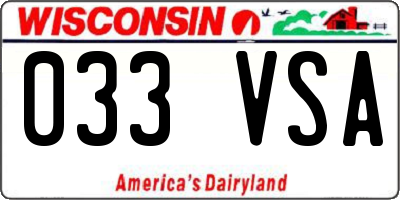 WI license plate 033VSA