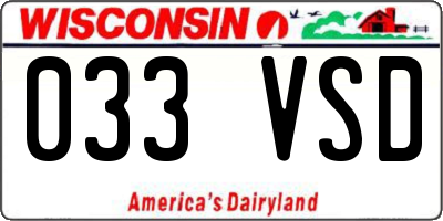 WI license plate 033VSD
