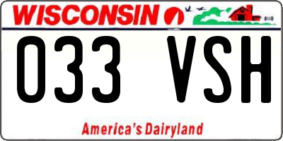 WI license plate 033VSH