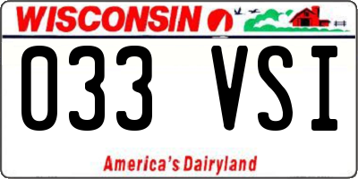 WI license plate 033VSI