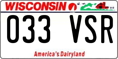 WI license plate 033VSR
