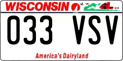 WI license plate 033VSV