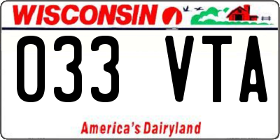 WI license plate 033VTA