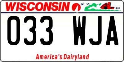 WI license plate 033WJA