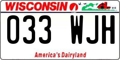 WI license plate 033WJH