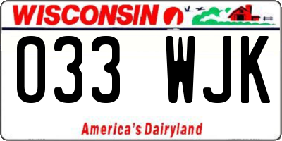 WI license plate 033WJK