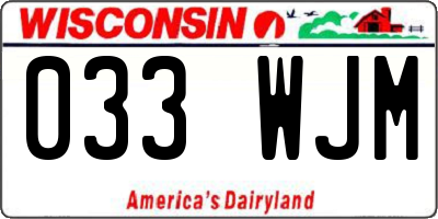 WI license plate 033WJM