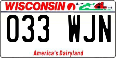 WI license plate 033WJN