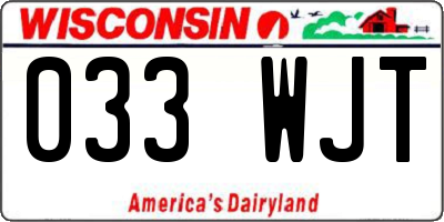 WI license plate 033WJT