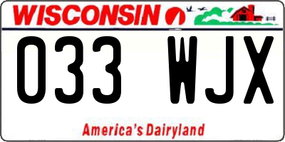 WI license plate 033WJX