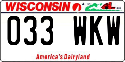 WI license plate 033WKW