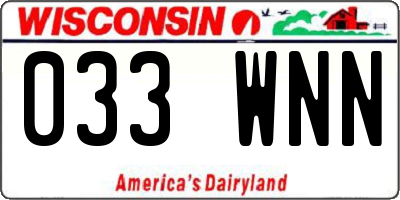 WI license plate 033WNN