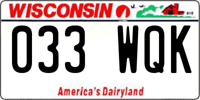 WI license plate 033WQK