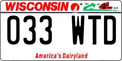 WI license plate 033WTD