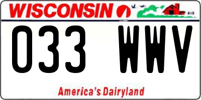 WI license plate 033WWV