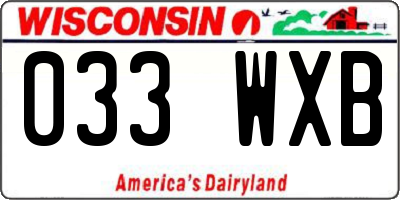 WI license plate 033WXB