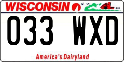 WI license plate 033WXD