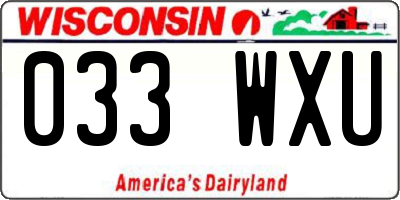 WI license plate 033WXU