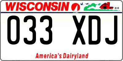 WI license plate 033XDJ
