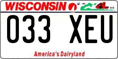 WI license plate 033XEU