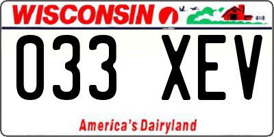 WI license plate 033XEV