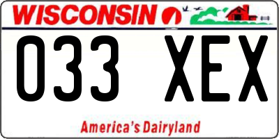 WI license plate 033XEX