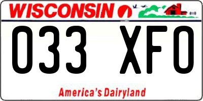 WI license plate 033XFO