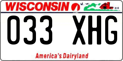 WI license plate 033XHG