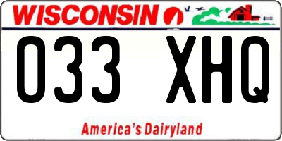 WI license plate 033XHQ