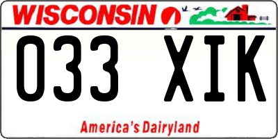 WI license plate 033XIK