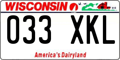 WI license plate 033XKL