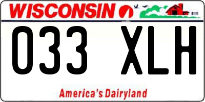 WI license plate 033XLH